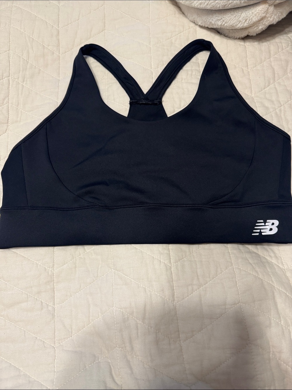 New Balance Black Racerback Support Sports Bra